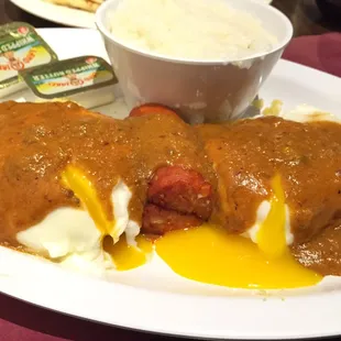 Poached Eggs and Andouille Sausage