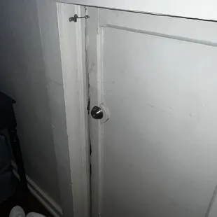 There &quot;safety lock&quot; to a door that leads outside.