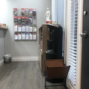 front desk area with information pamphlets and more