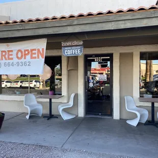 the front of the restaurant