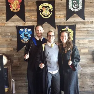 A Ravenclaw, Hufflepuff, and Griffindor