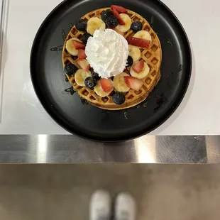 waffles, food