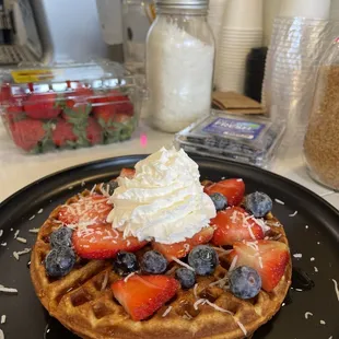 food, waffles