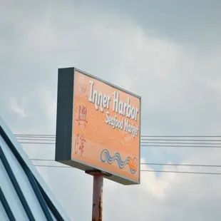 a sign for the restaurant