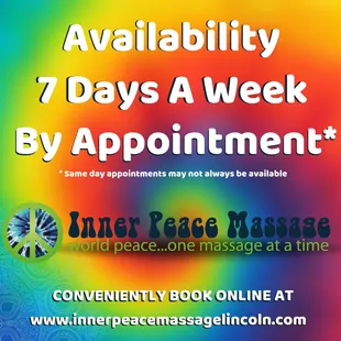 Available 7 Days a week by Appointment