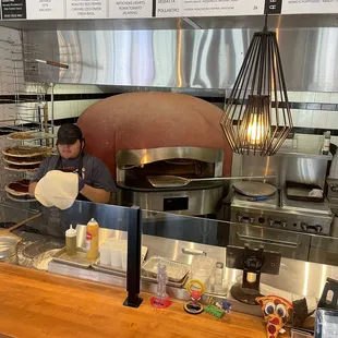 The coal-fired pizza oven!