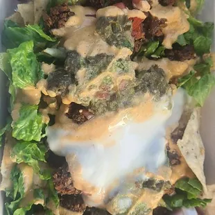 The guacamole was brown.