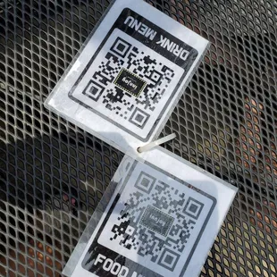 a qr code on a table