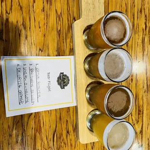 a flight of beers