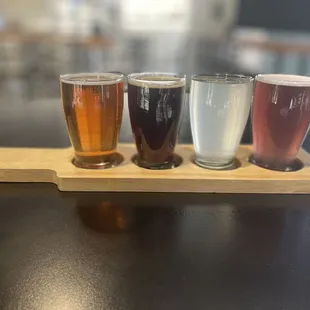 a flight of beers