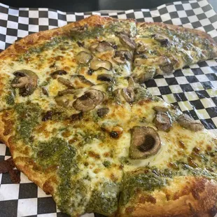 Pesto Mushroom Pizza