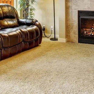 a living room with a fireplace