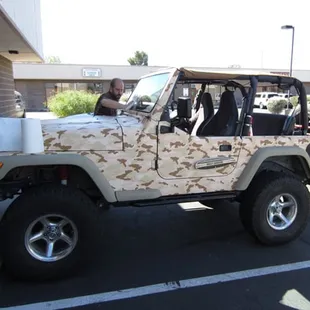 A Jeep camo wrap we did.