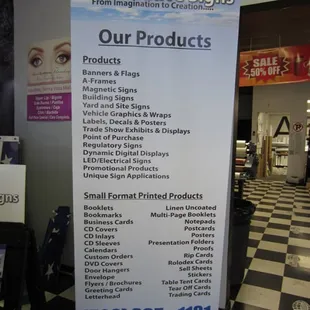 Some of the products and services we offer.