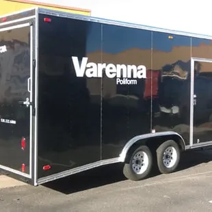 Vinyl graphics install for a trailer.