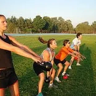 Out door kettlebell circuit.