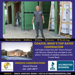 a man standing in front of a construction site