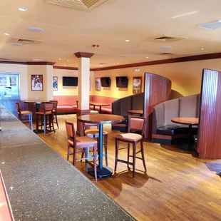 We are open... social distancing with 6 ft between tables