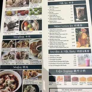 ramen and noodles, menu