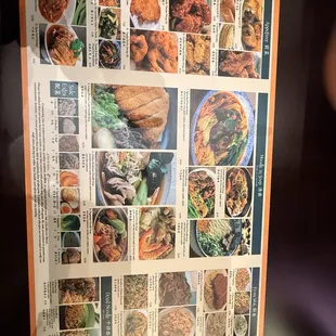 Food menu side 1