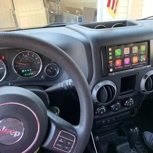 Apple Car play with Sony 5000 stereo. It also is compatible with Android car play.