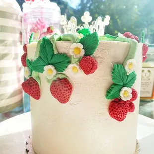 Strawberry themed cake