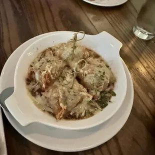 French Onion Soup Dumplings (gruyere cheese)