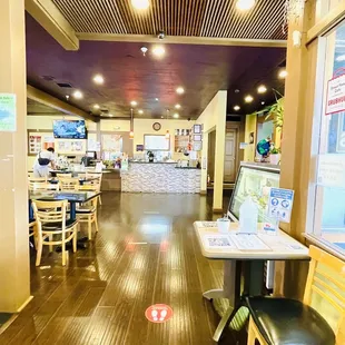 interior, sushi and sashimi