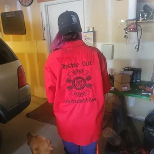 Our shop work shirts hats and dog