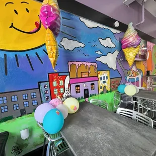 Adorable mural inside