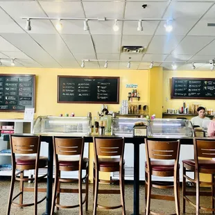Menu and some seating