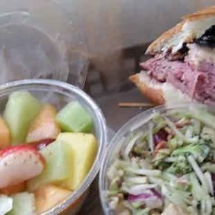 Fresh fruit, broccoli  slaw &amp; Sammy