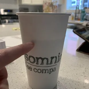 Hot chocolate that came 1/3 empty.