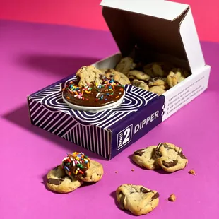 a box of chocolate chip cookies