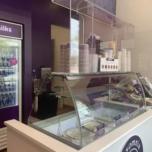 a display of cookies in a bakery