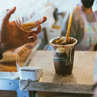 look at that Viet coffee condense milk drip