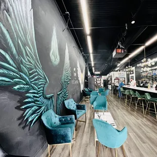 the interior of a coffee shop
