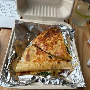 Breakfast Quick Combo with Egg and Cheese Quesadilla and Small Coffee