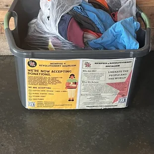 Donation bucket! Uplifting the community!