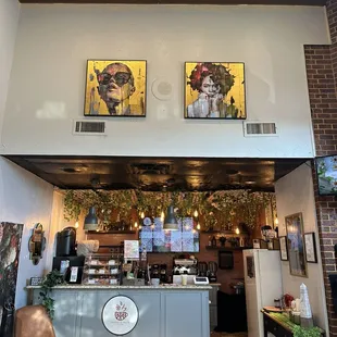 Interior overview of checkout area