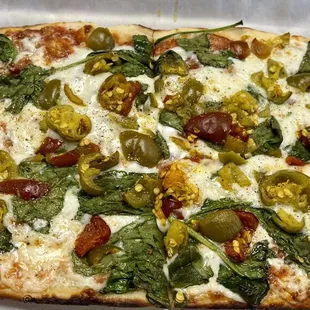 Spinach and cherry peppers