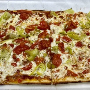 pepperoni, pepperoncini and cherry tomatoes