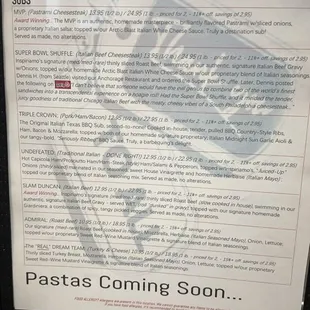 menu