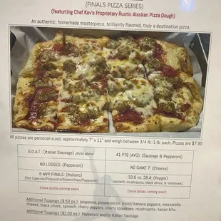 pizza, menu