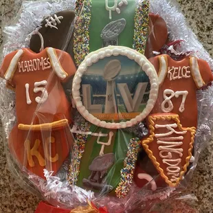 a football themed cookie bouquet