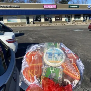 a bunch of cookies in a wrapper