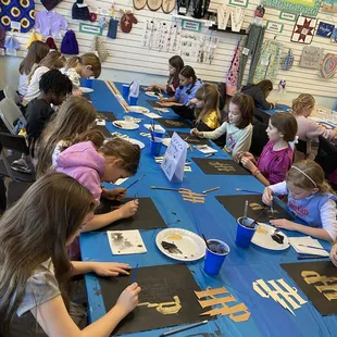 Just some of the kids at a Harry Potter Themed Birthday Party.