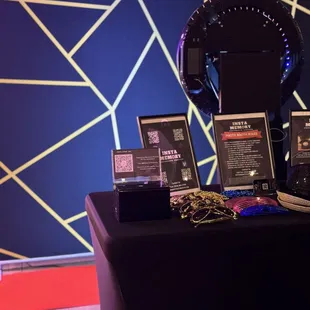 Our Digital Photo Booth Set Up W/ Props, Backdrop, and Red Carpet!