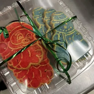 a cookie wrapped in a plastic container