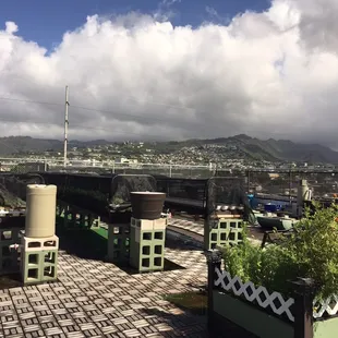 Beautiful rooftop garden, where they hold their hydroponics program.